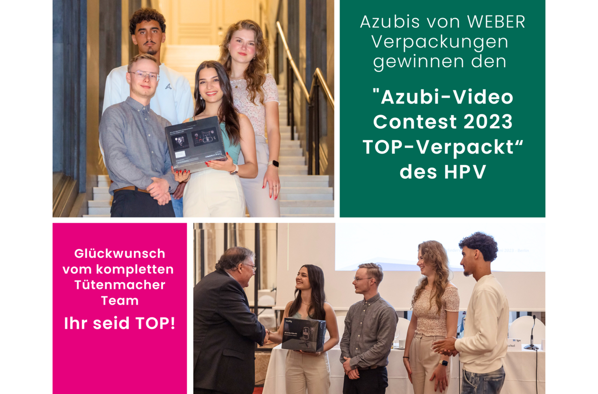 WEBER Verpackungen Azubis gewinnen Videowettbewerb