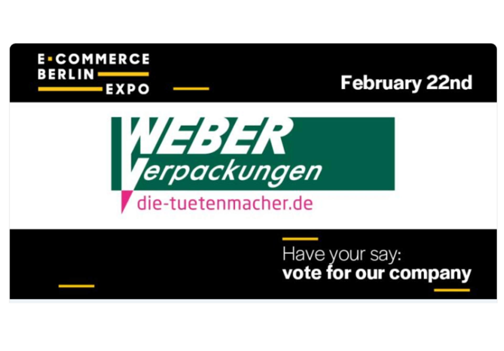 WEBER Verpackungen E Commerce Germany Award wir sind dabei