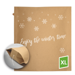 Nachhaltiger Versandbeutel aus Papier mit Bodenfalte SEB XL Winter Edition