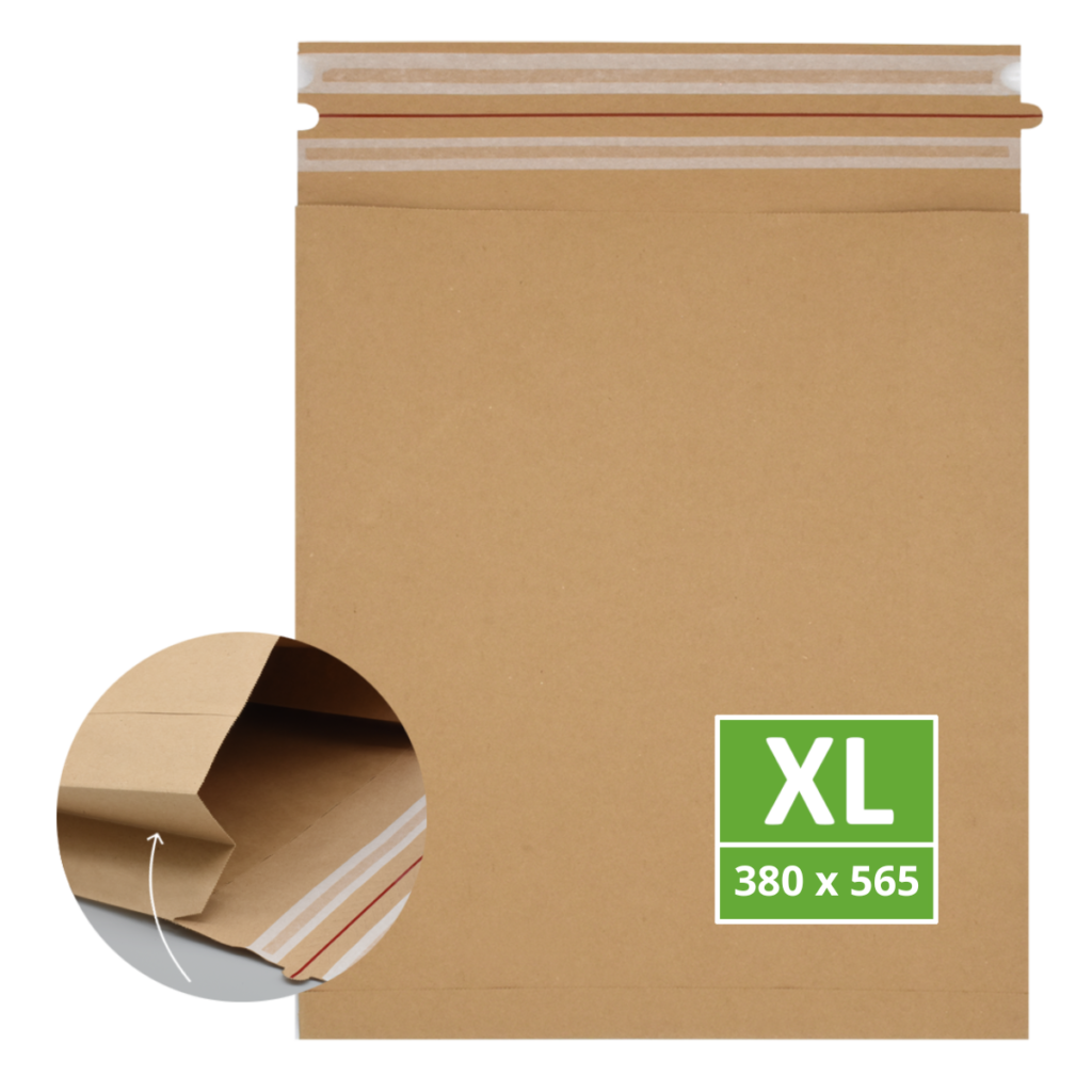 Versandtasche aus Papier Send Bag mit Seitenfalte Größe XL von WEBER Verpackungen